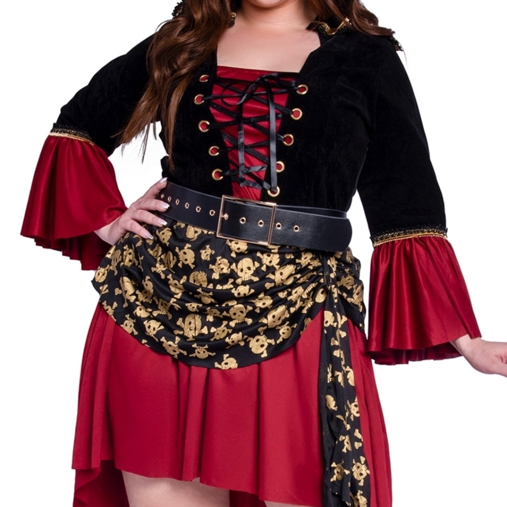 Wonderland Womens Plus Pirate Halloween Costume